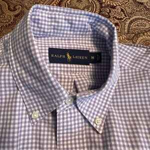Ralph Lauren Lavender and White Checkered Button Down Shirt